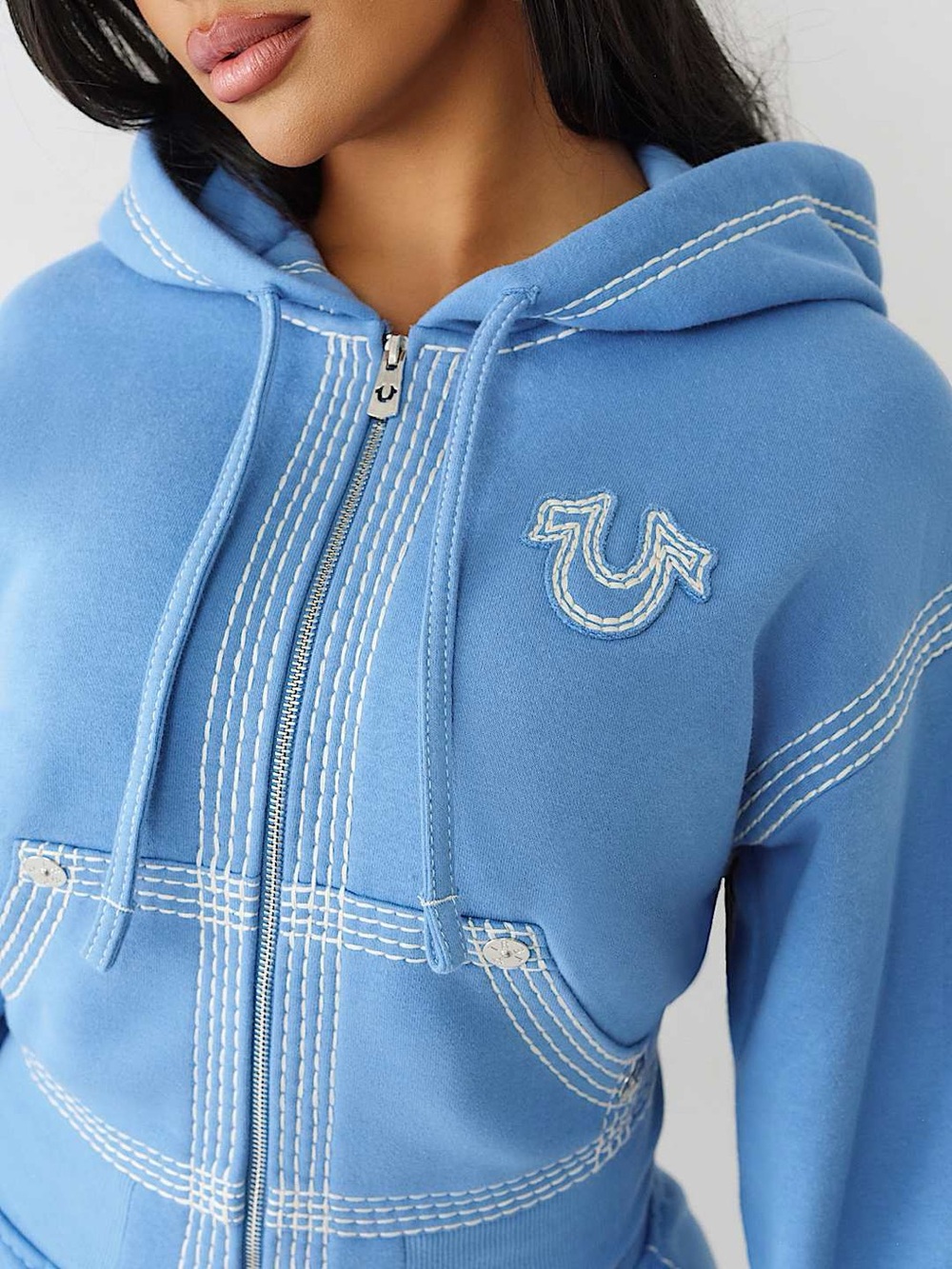 True Religion blue horseshoe hoodie